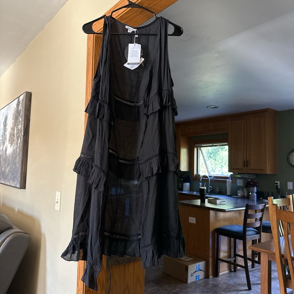 Black Sleeveless Ruffle Dress